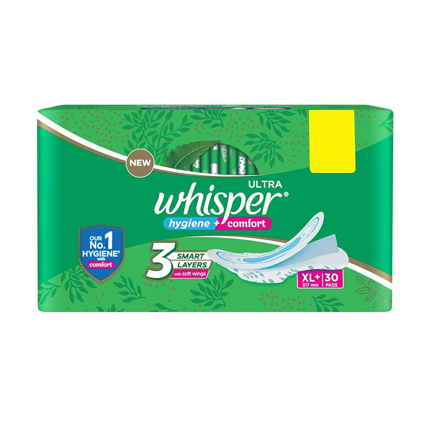 Whisper Sanitary Pads Ultra Hygiene Comfort XL